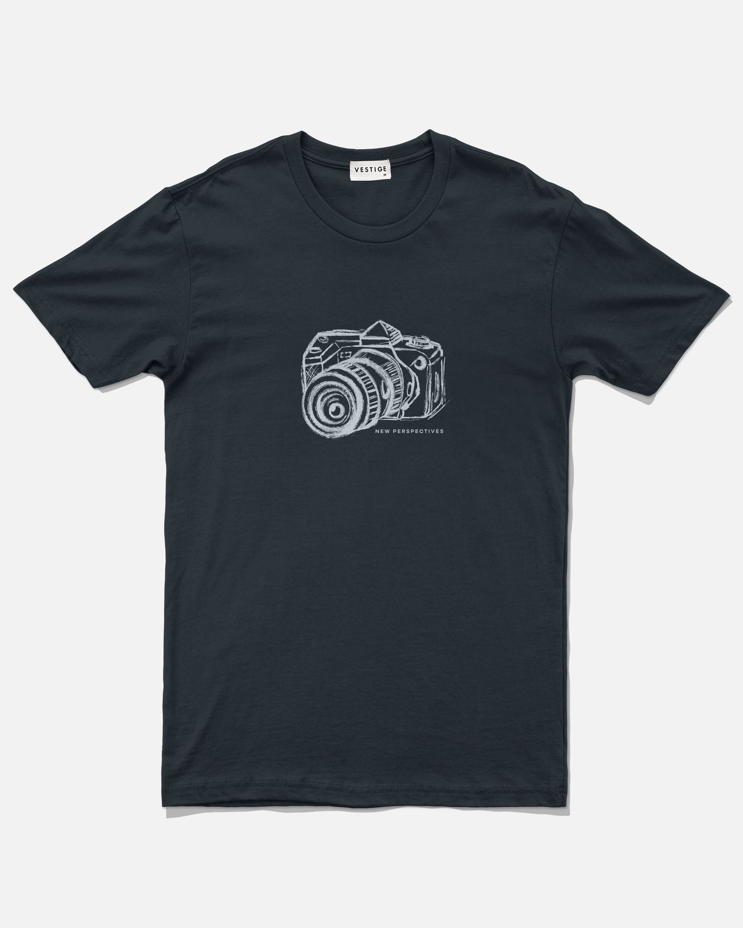Camera Tee, Navy