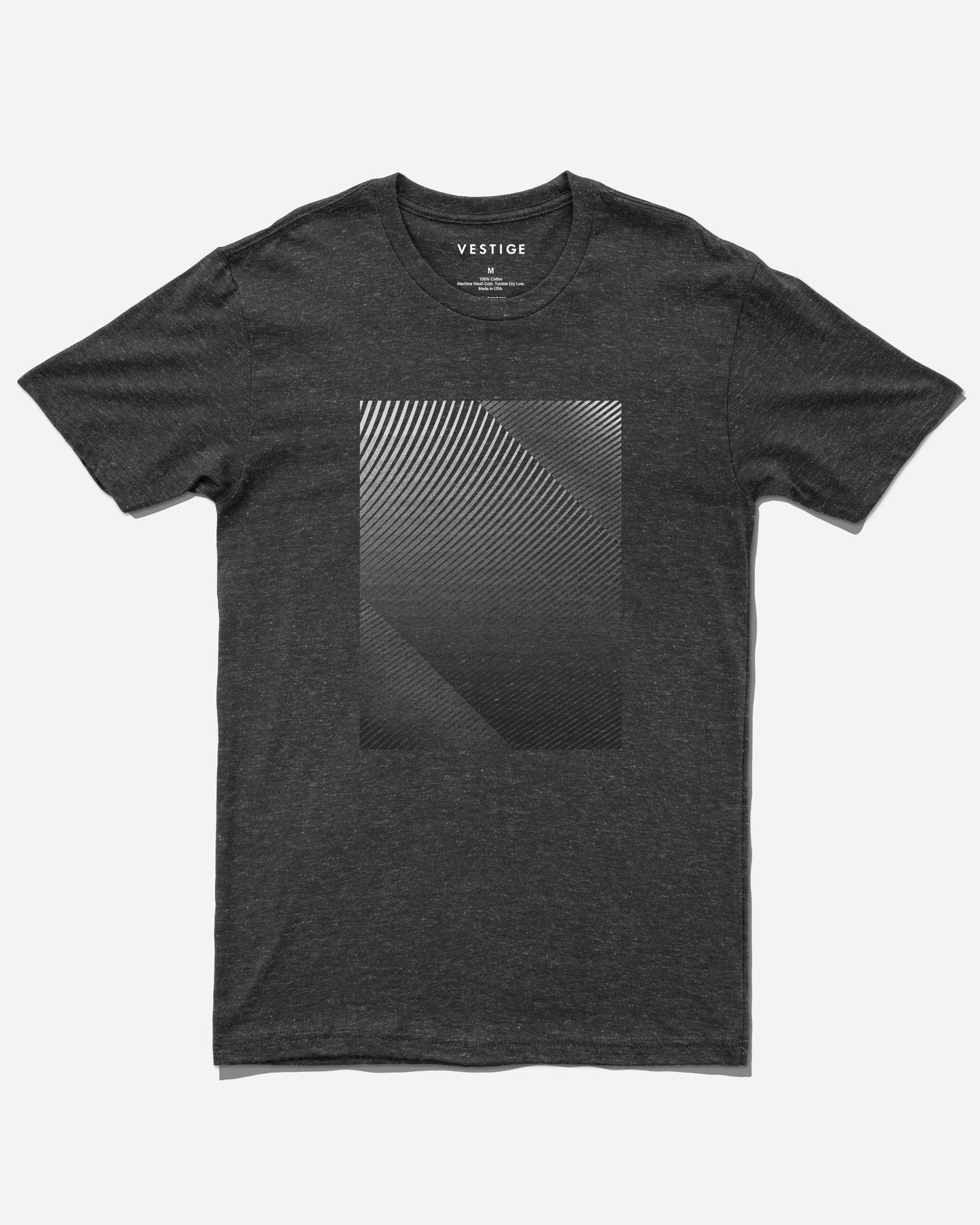 Colored Lines Tee, Black Tri-Blend
