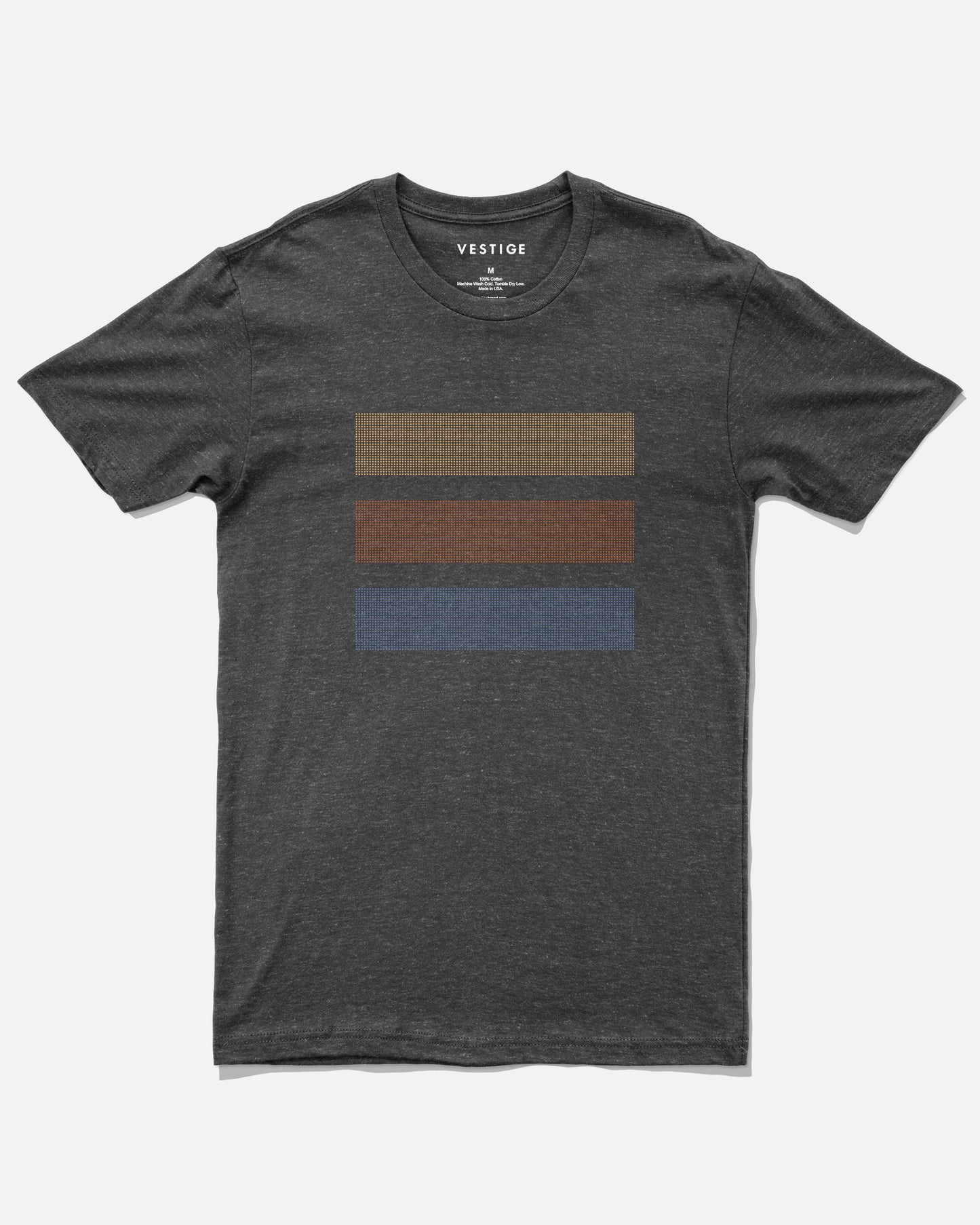 Halftone Bars Tee, Black Tri-Blend