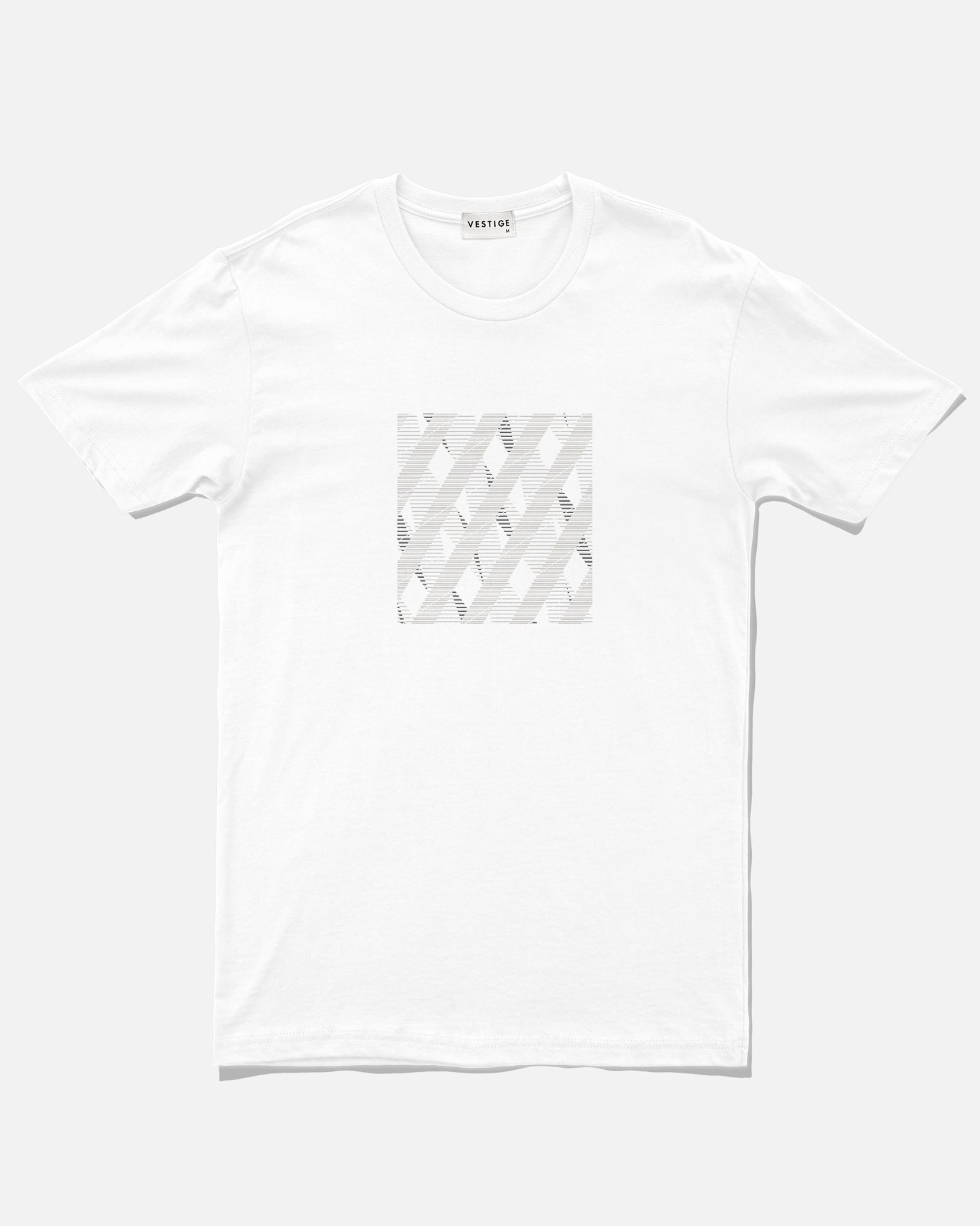 Abstract Diamond Square Tee, White