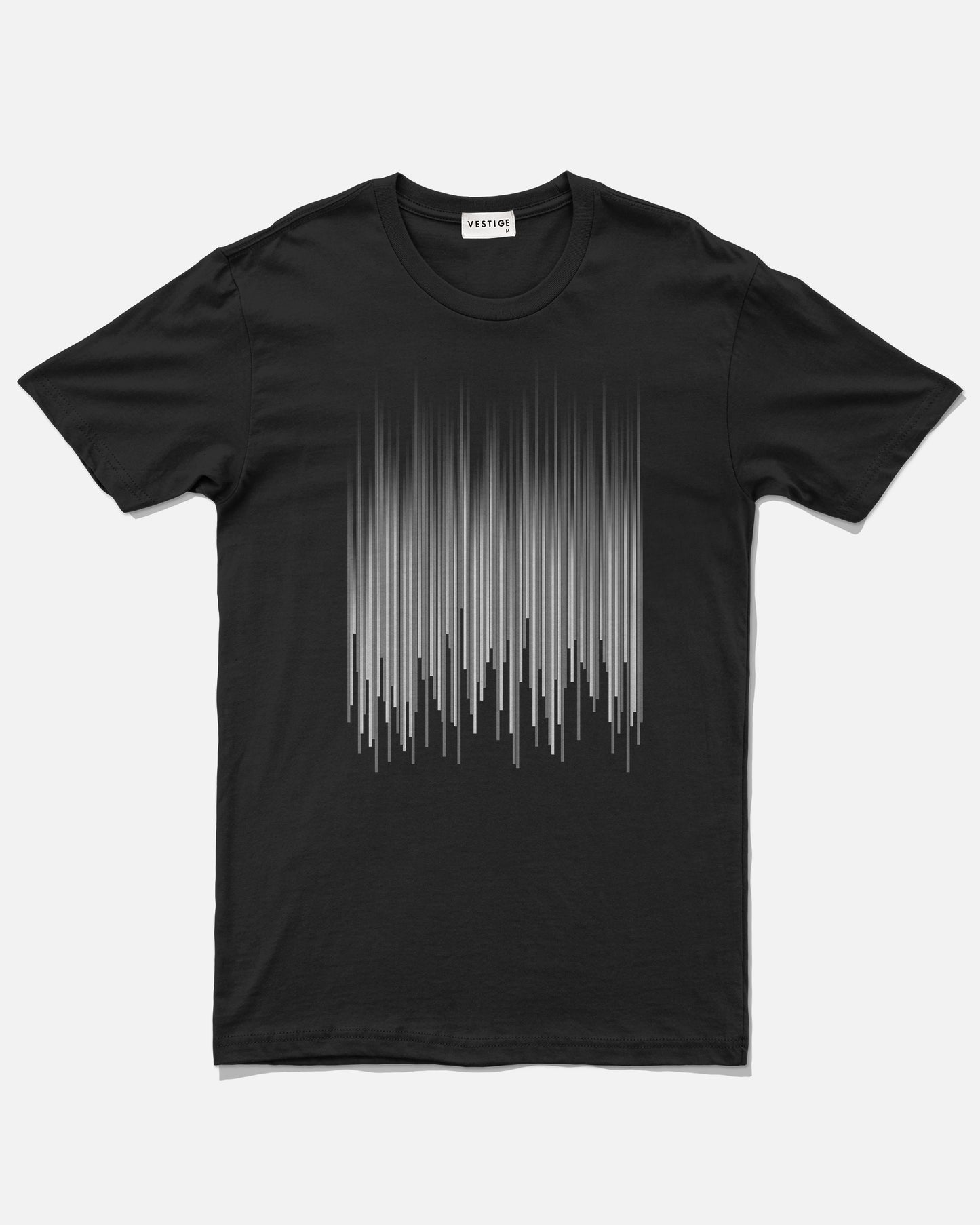 Gradient Lines Tee, Black-VESTIGE