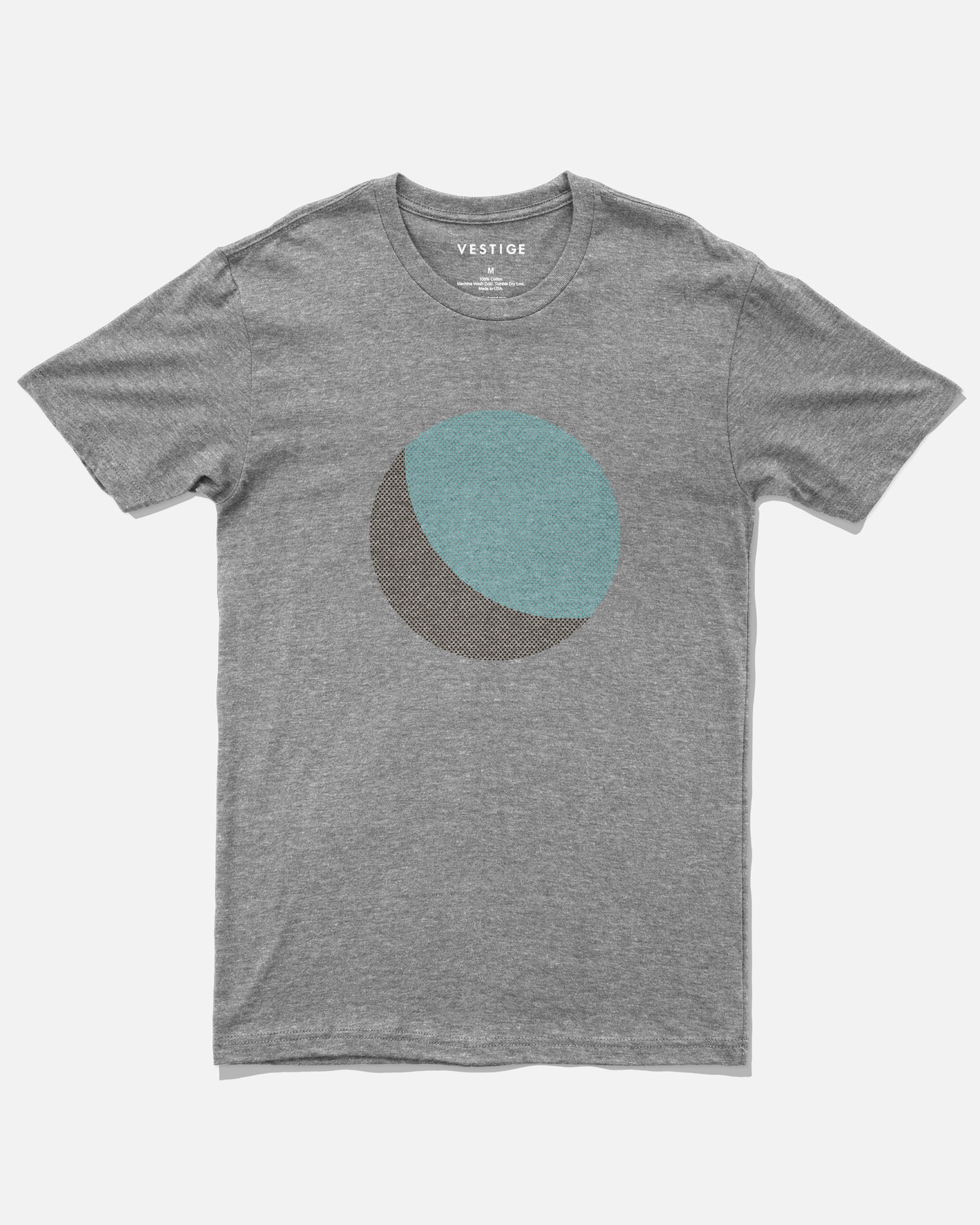 Halftone Moon Tee, Grey Tri-Blend