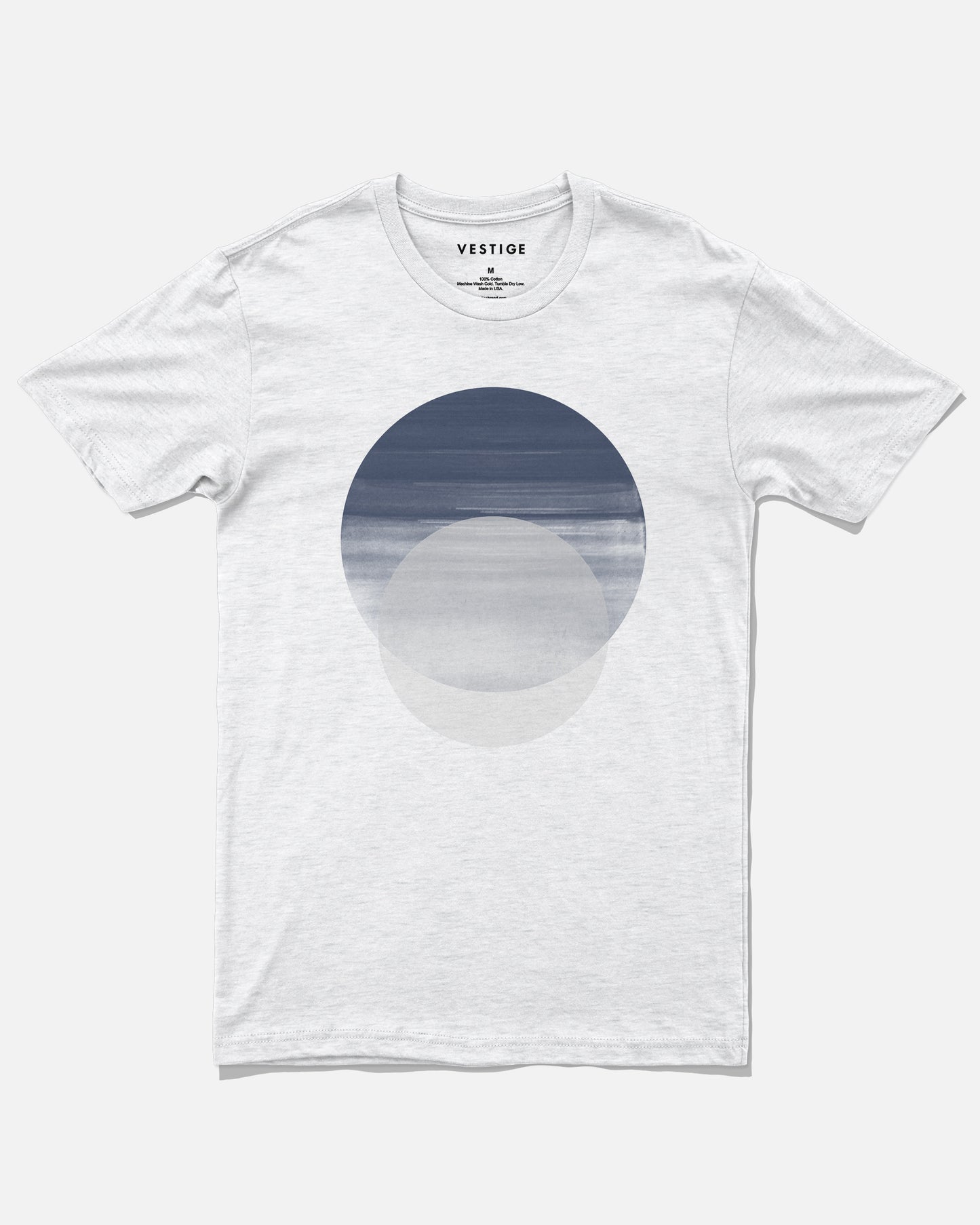 Midnight Circle Tee, White Tri-Blend