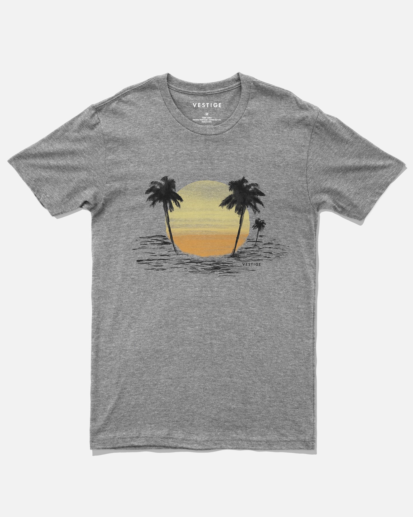 Sunset Isle Tee, Grey Tri-Blend-VESTIGE