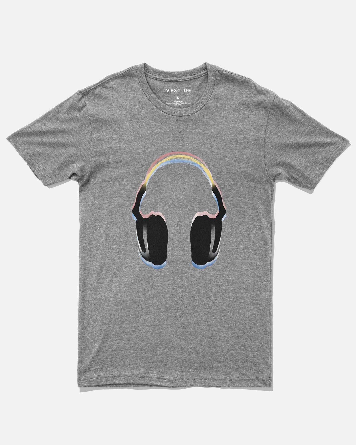 Headphones Tee, Grey Tri-Blend-VESTIGE