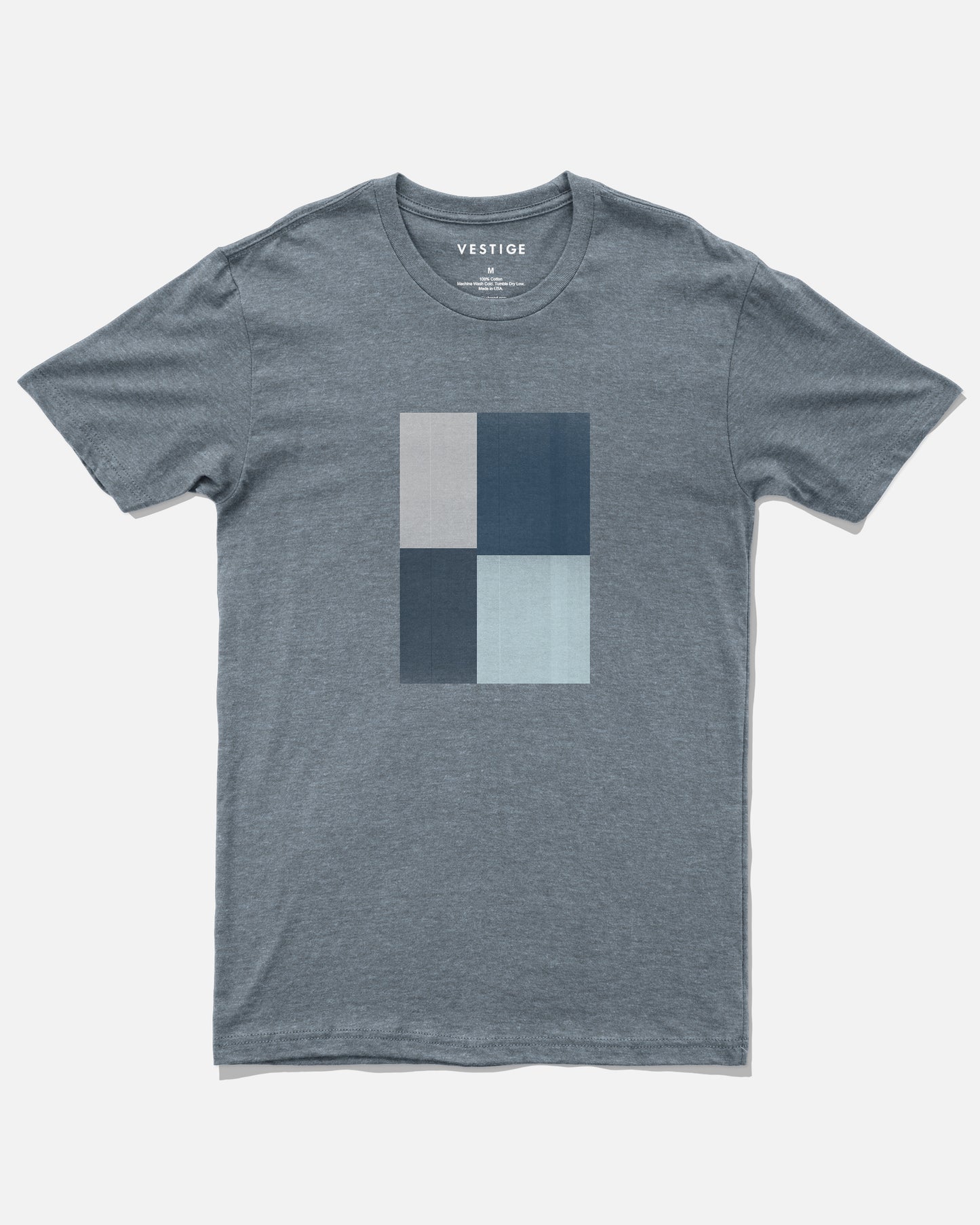 Stacks Tee, Indigo Tri-Blend