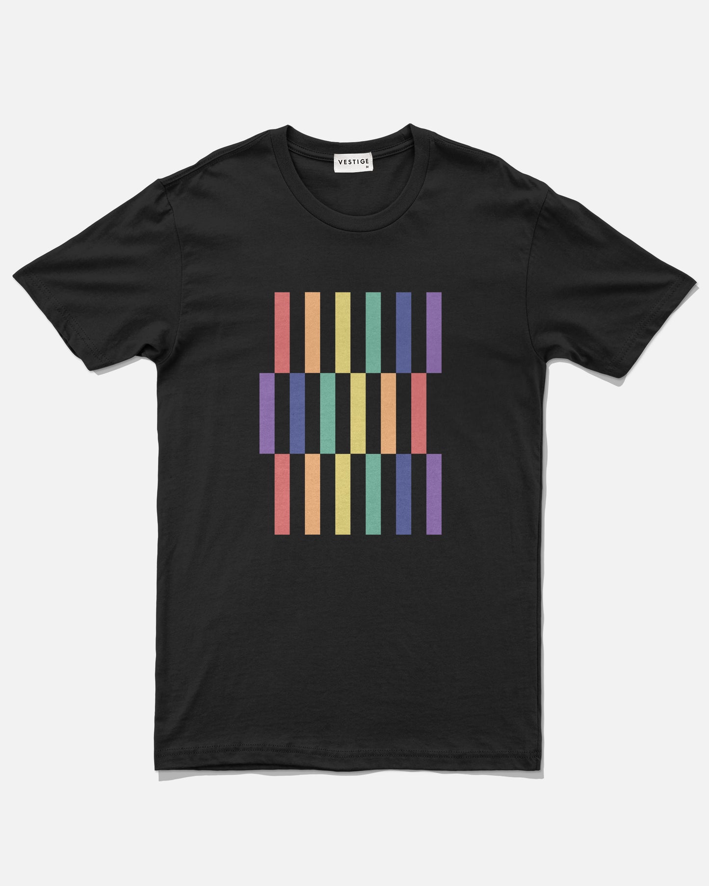 Vertical Bars Pride Tee, Black