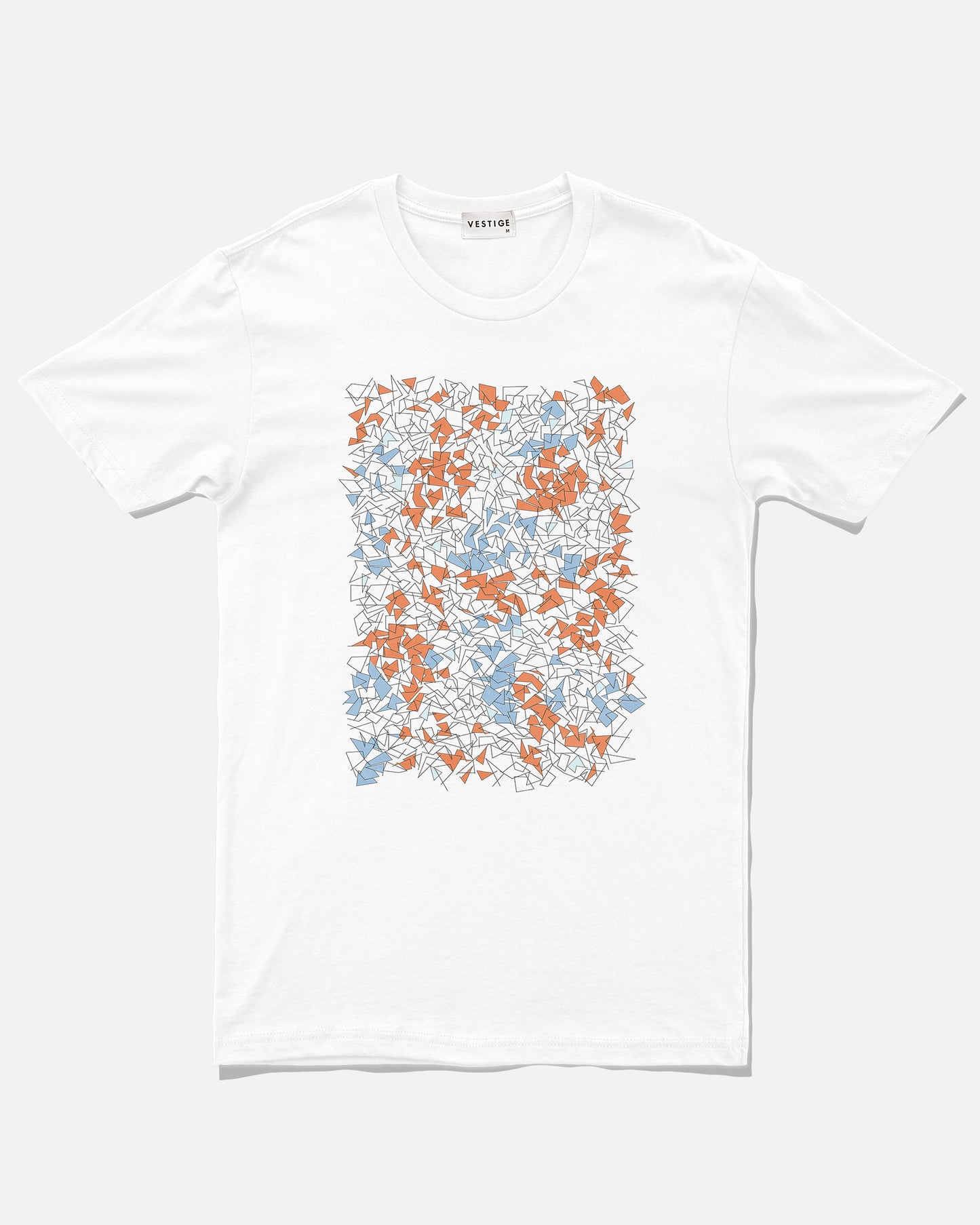 Origami Shapes Tee, White-VESTIGE