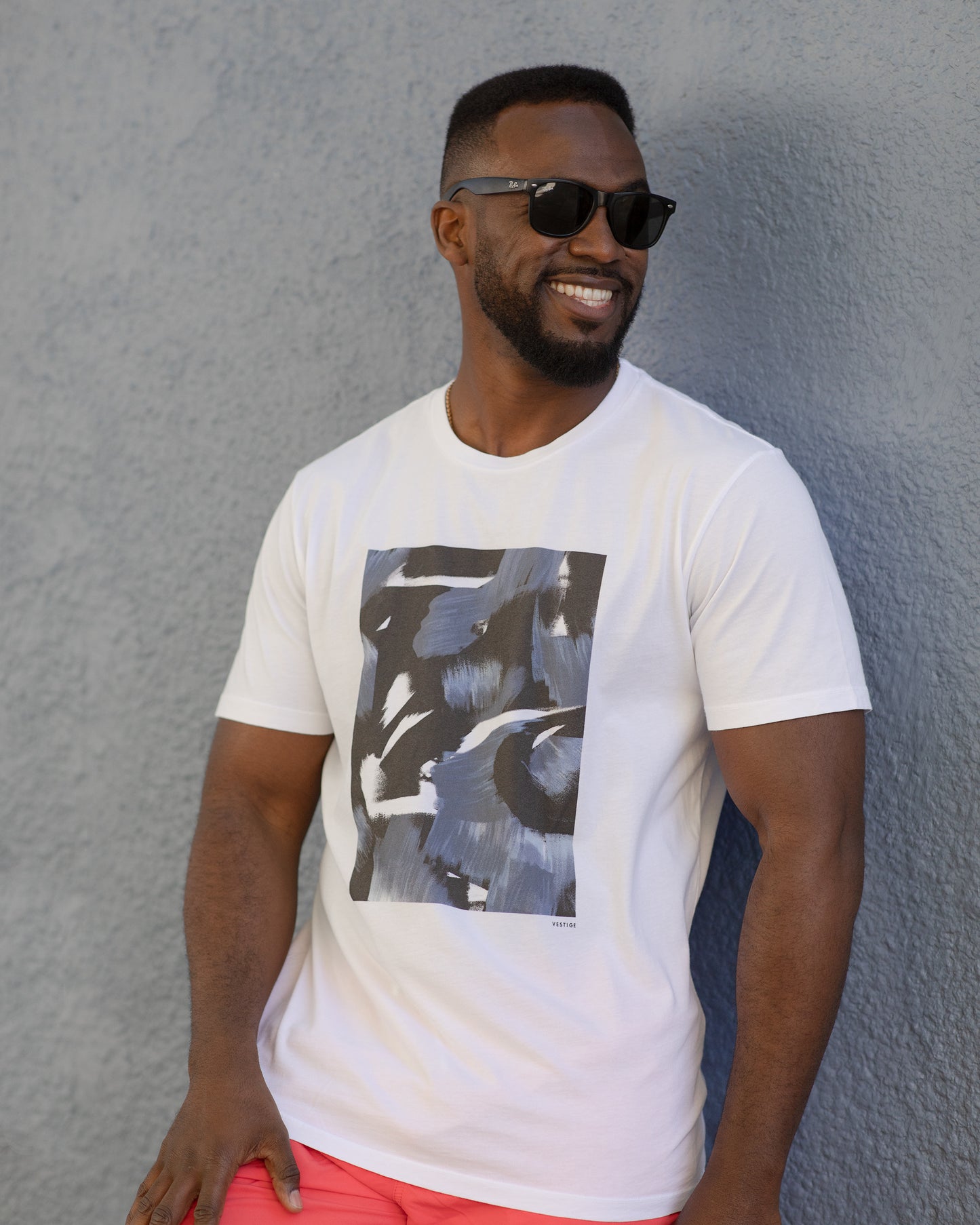 Acrylic Collage T-Shirt, White