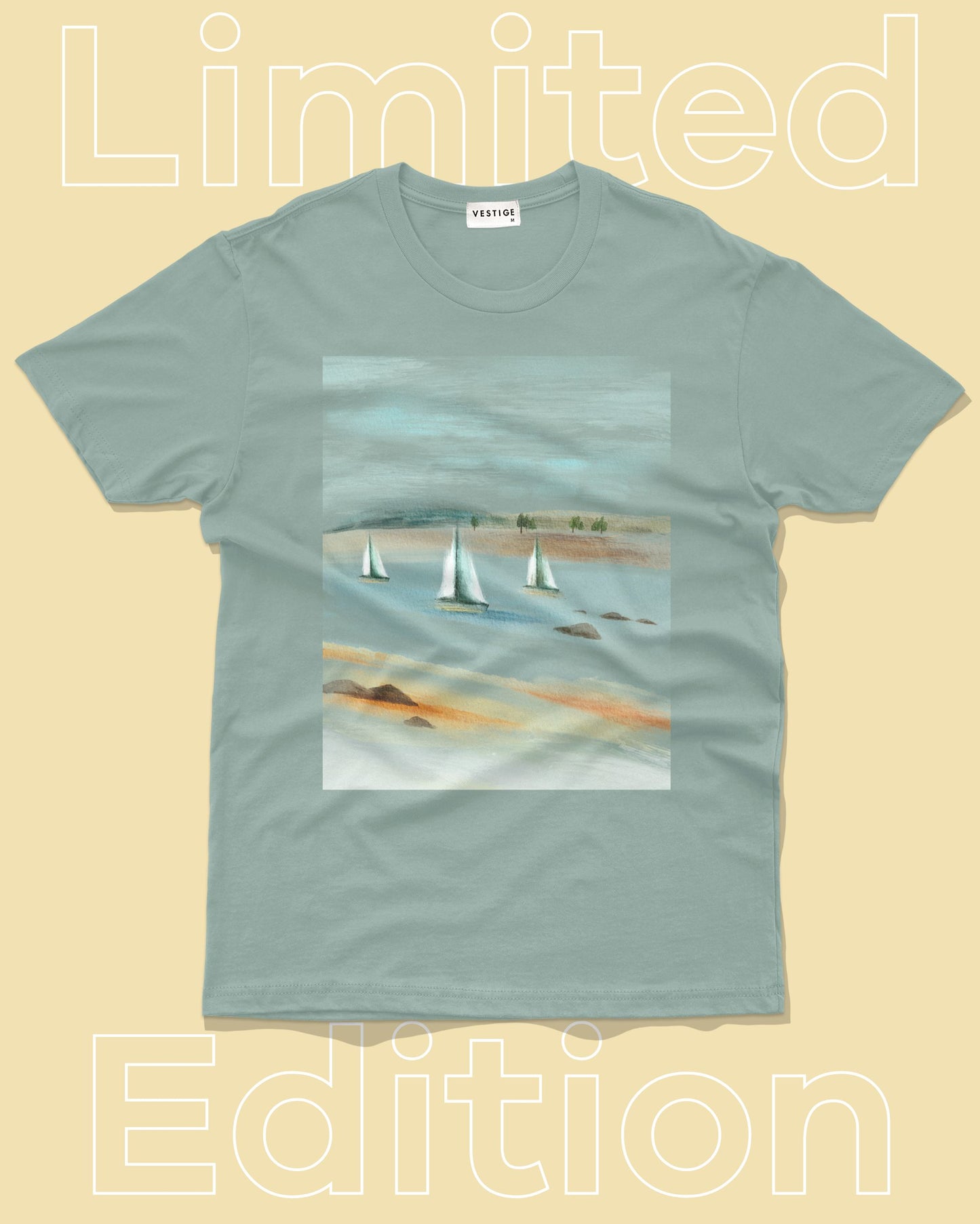 Maritime Seascape Tee, Sage