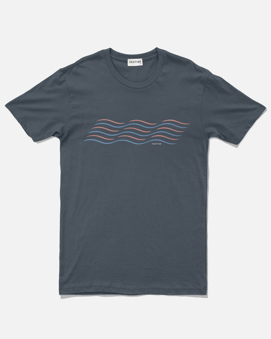 Wave Stripe Tee, Slate