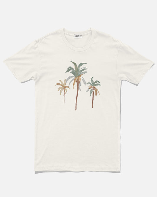 Coconut Palm Trees Tee, Natural
