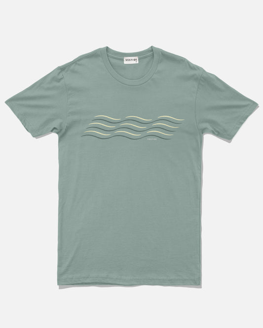 Wave Stripe Tee, Sage