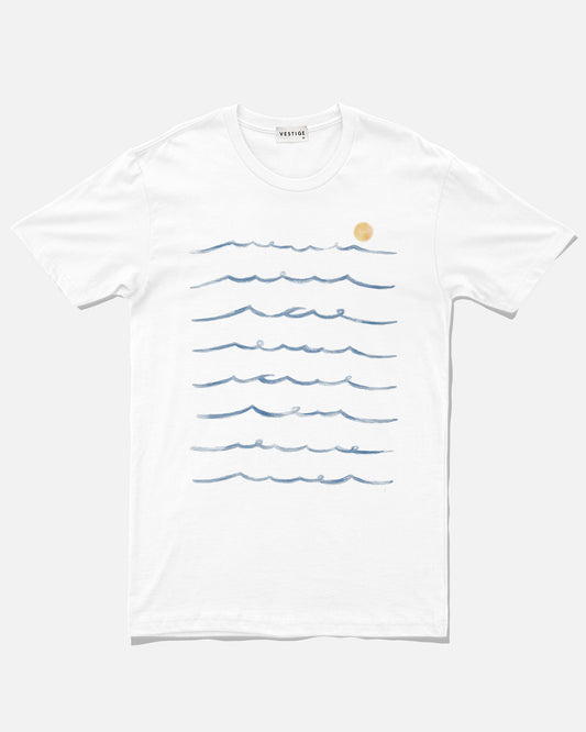 Painted Waves Tee, White