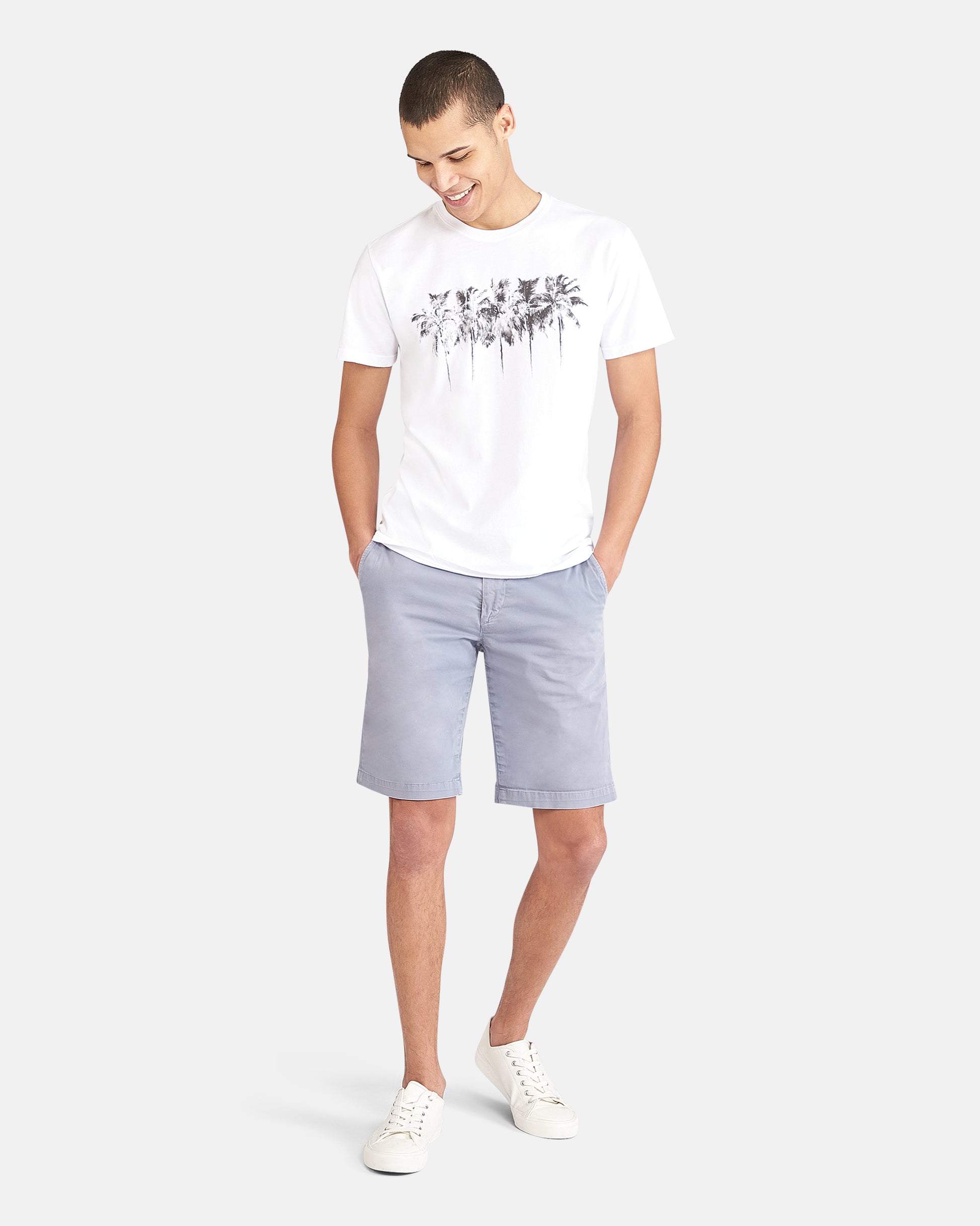 Row Of Palms T-Shirt, White-VESTIGE