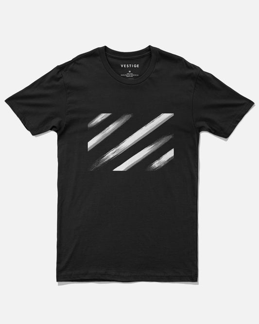 Dry Brush Diagonal Tee, Black