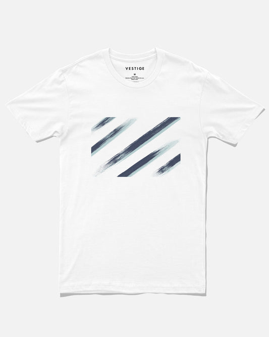 Dry Brush Diagonal Tee, White