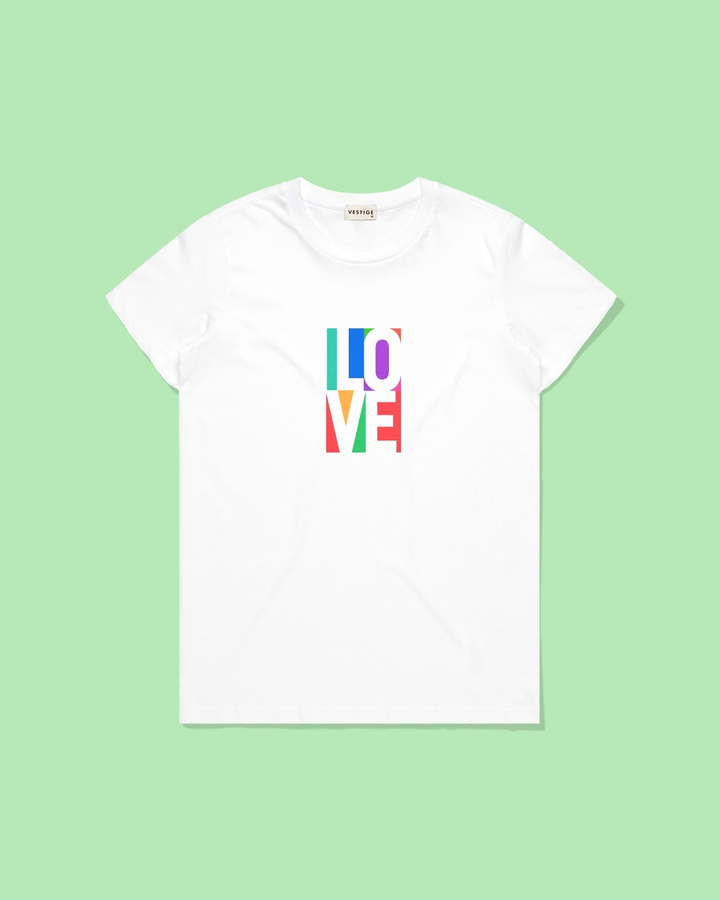 Women's Love Colored Paper Standard Tee, White