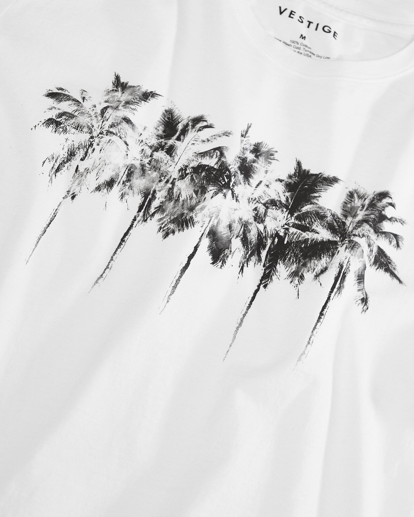Row Of Palms T-Shirt, White-VESTIGE