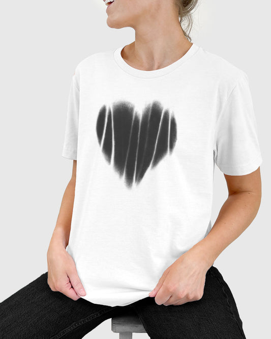 Women's Heartfelt Boyfriend Tee, White