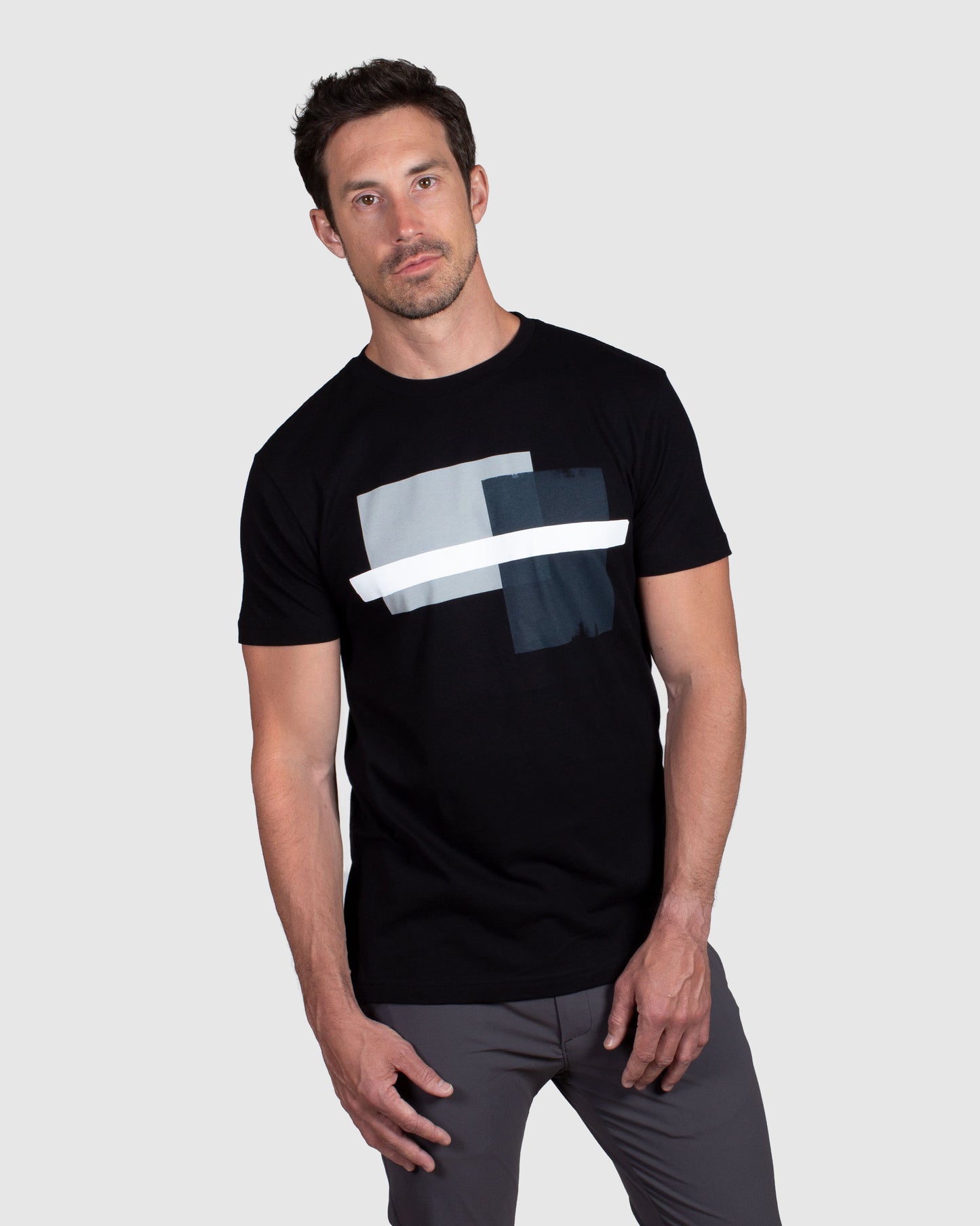 Abstract Block Tee, Black