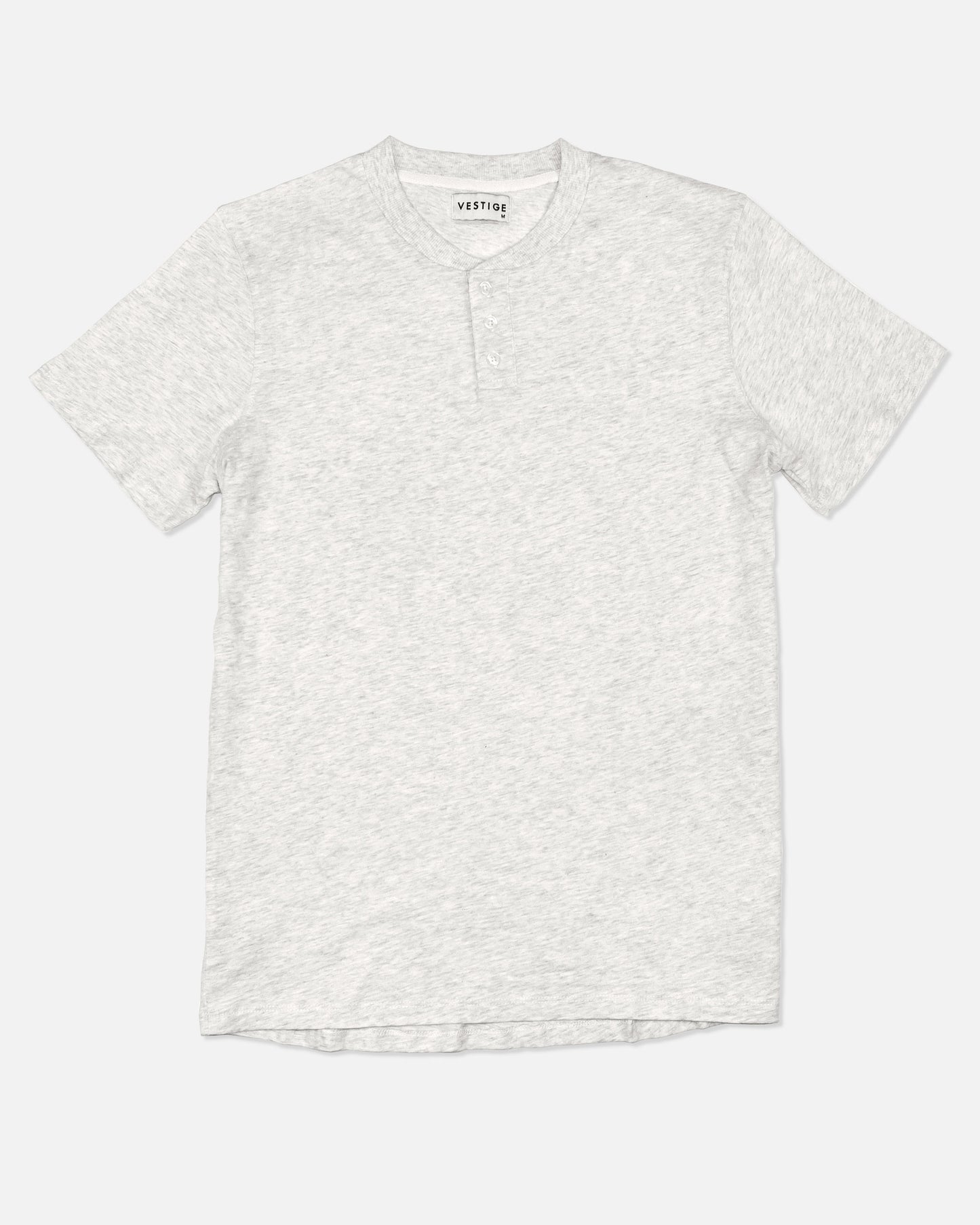 Baseball Polo Henley T-Shirt, Light Grey