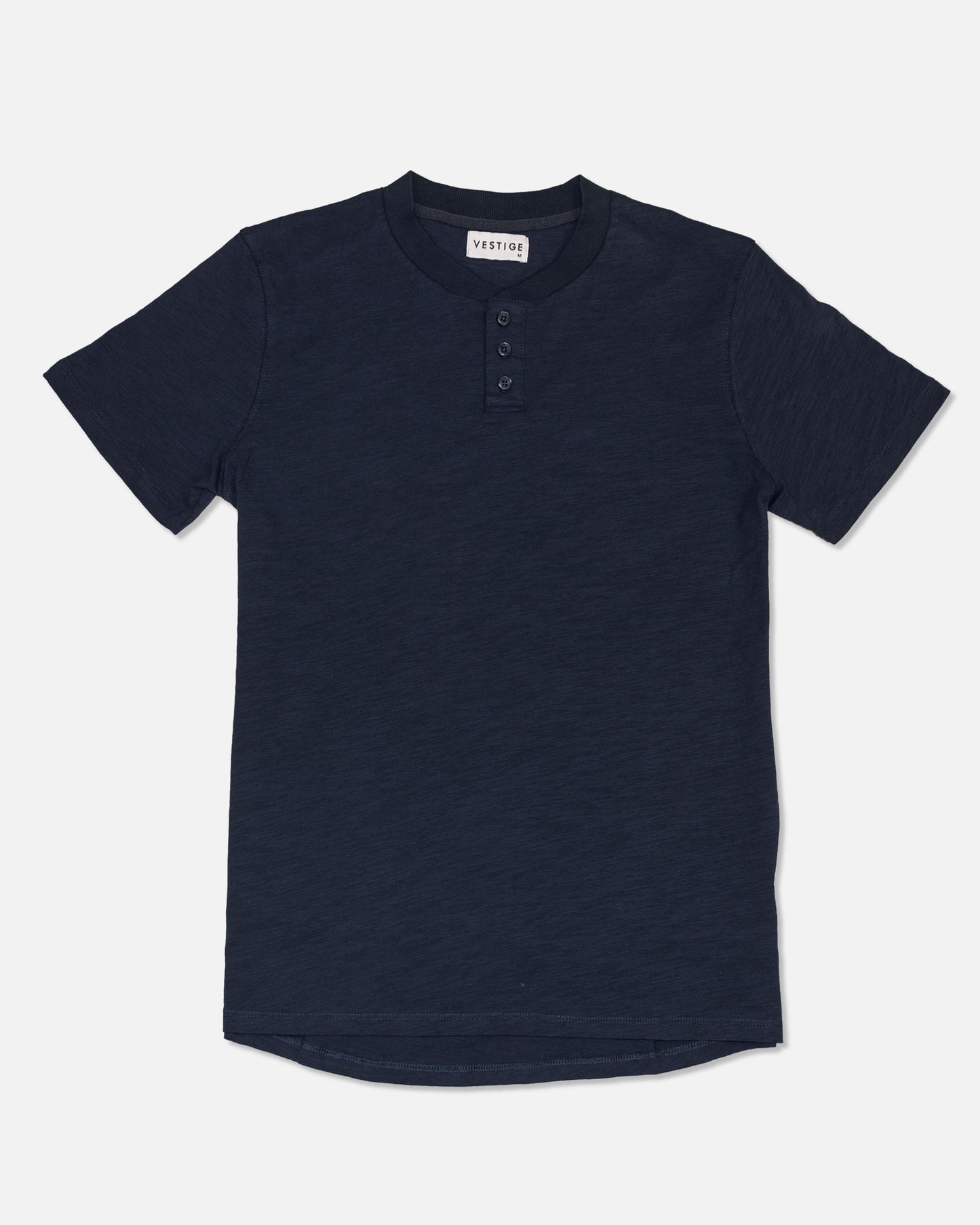 Baseball Polo Henley T-Shirt, Navy
