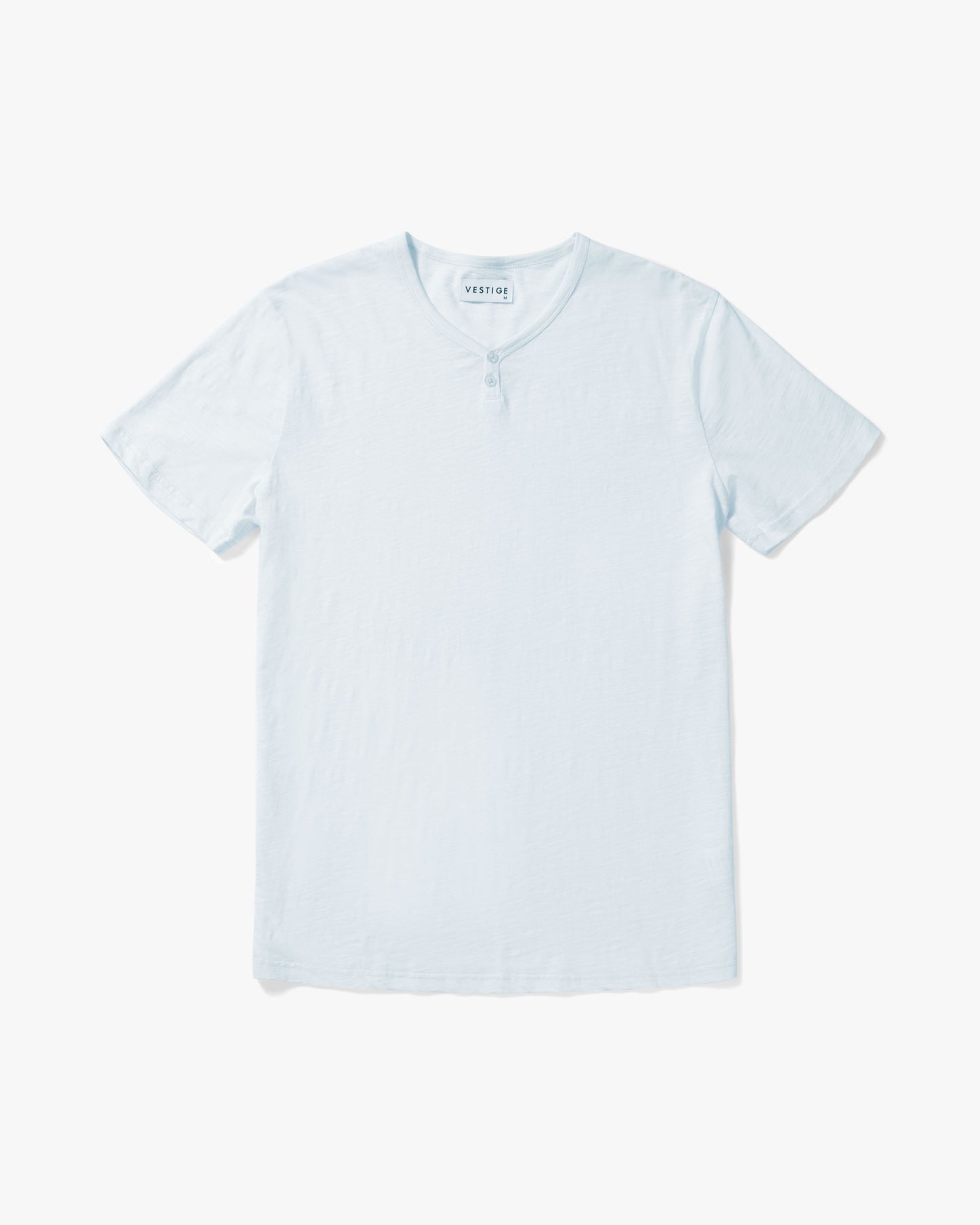 Slub Notch Henley, Light Blue