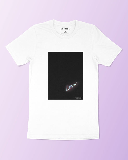 Love Neon Script T-Shirt, White