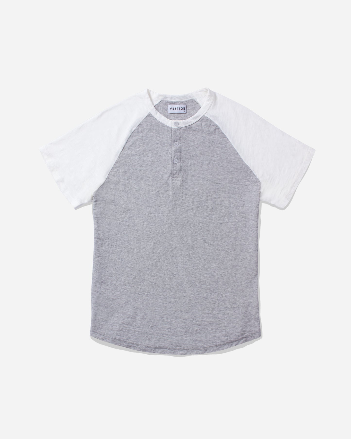 Color Block Raglan Henley, Light Grey