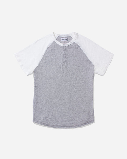 Color Block Raglan Henley, Light Grey