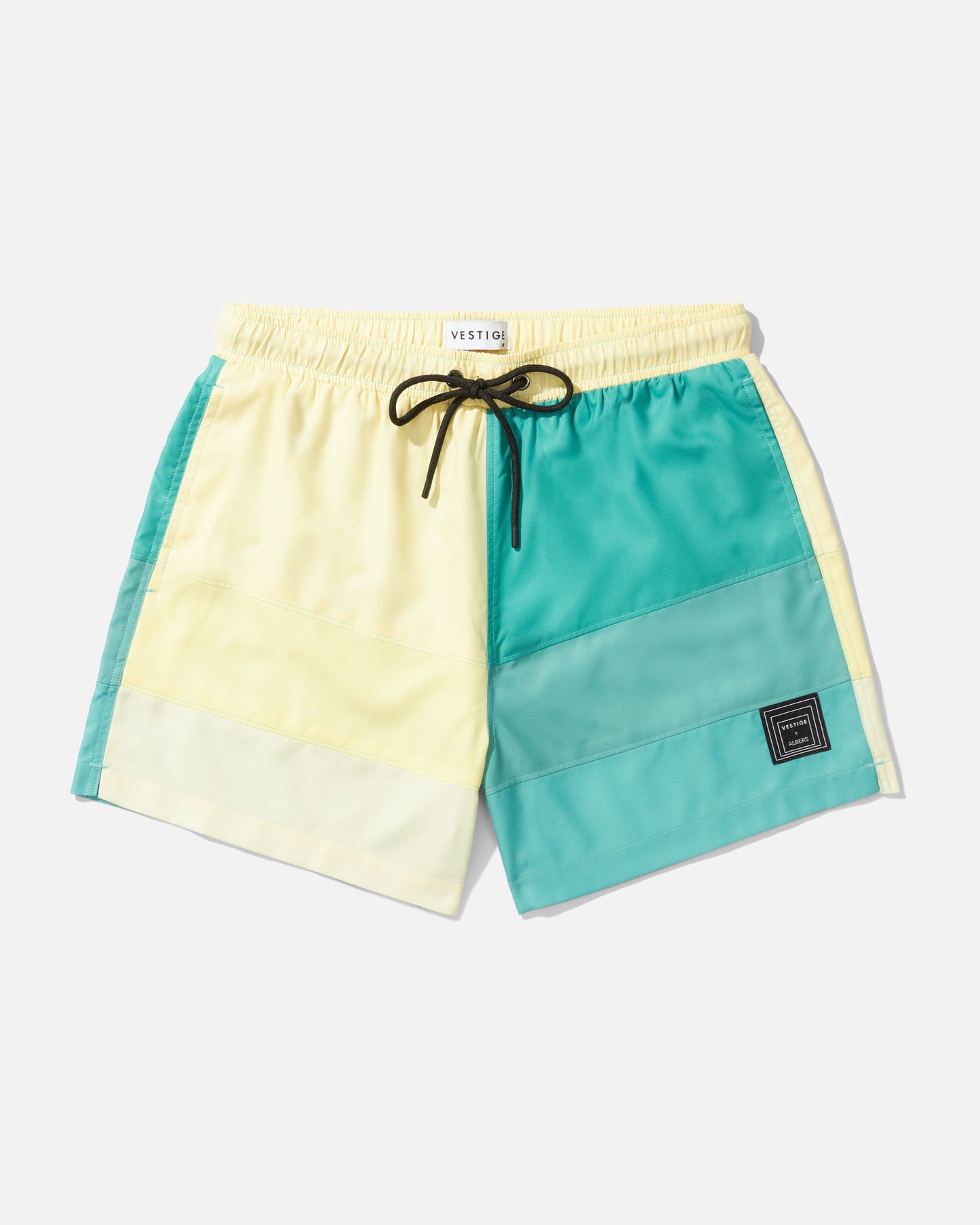 Square Color Block Swim Short, Green