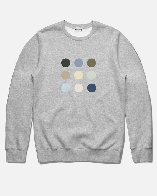 Dot Grid Fleece Sweatshirt, Heather Grey
