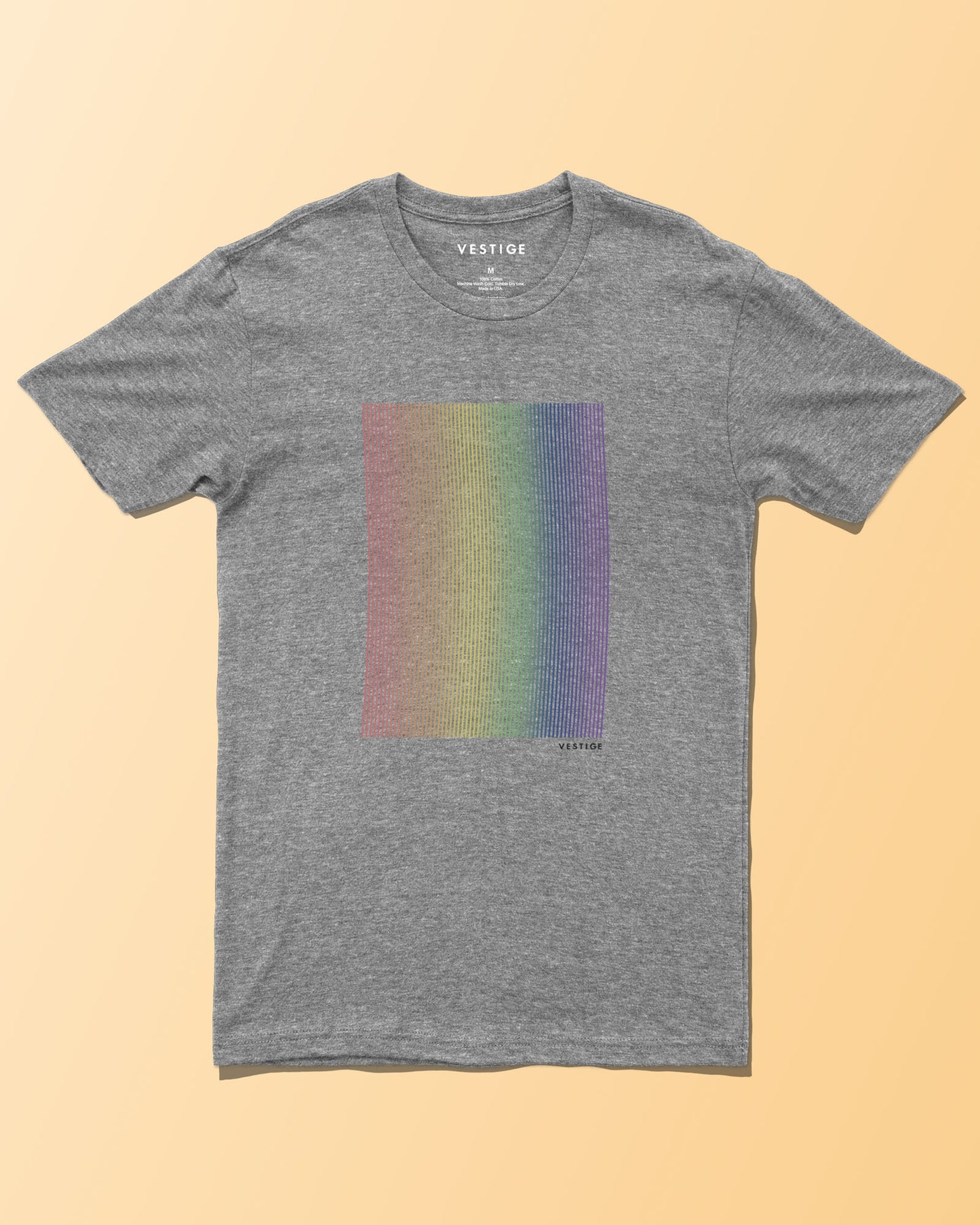 Rainbow Lines T-Shirt, Light Grey