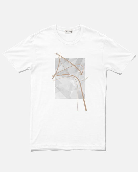 Curved Lines Redux Tee, White