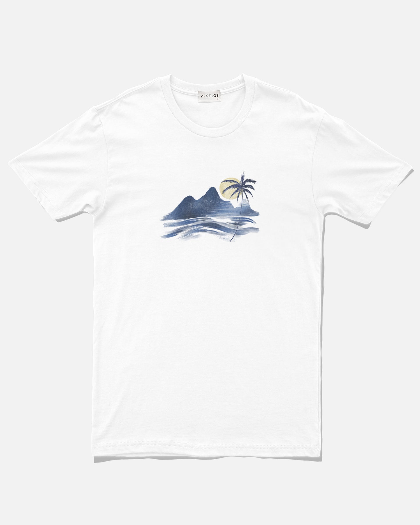 Watercolor Island Tee, White