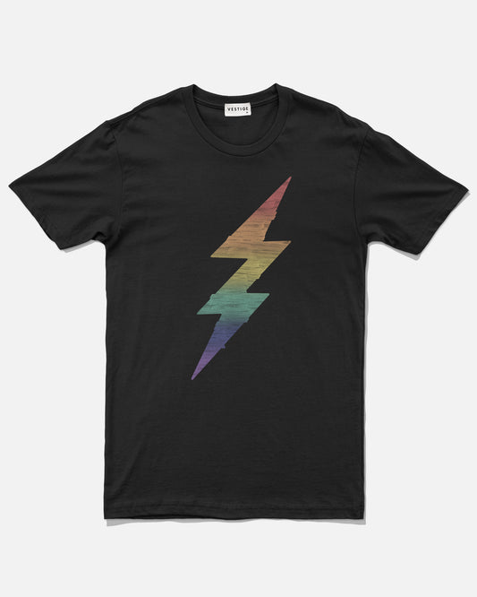 Rainbow Bolt T-Shirt, Black