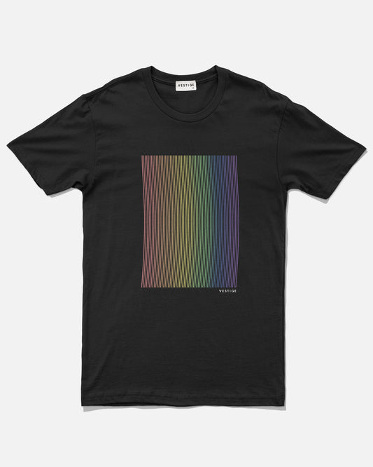 Rainbow Lines T-Shirt, Black