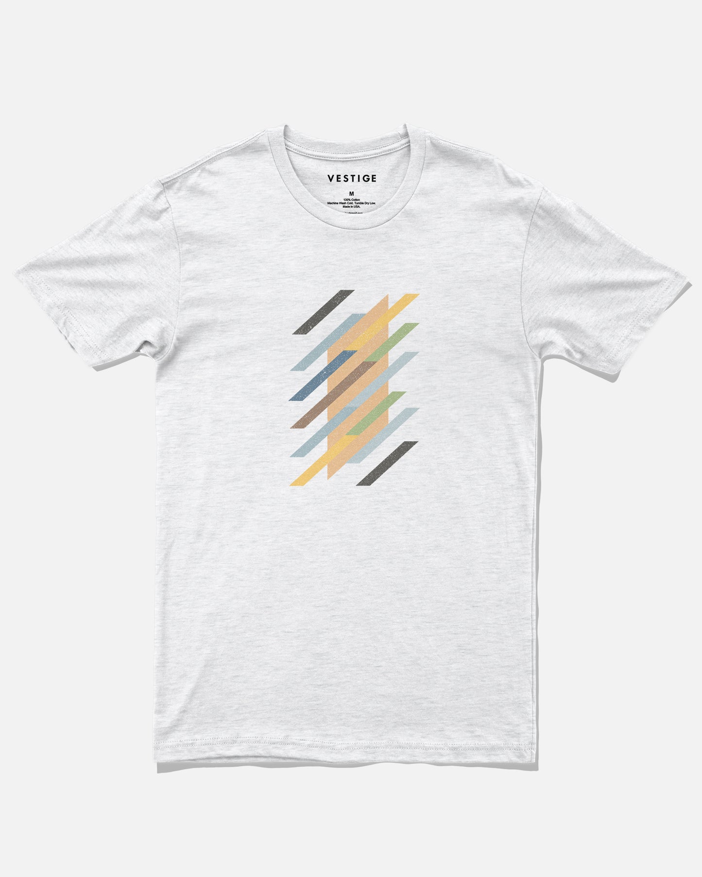 Modern Geo Tee, White Tri-Blend