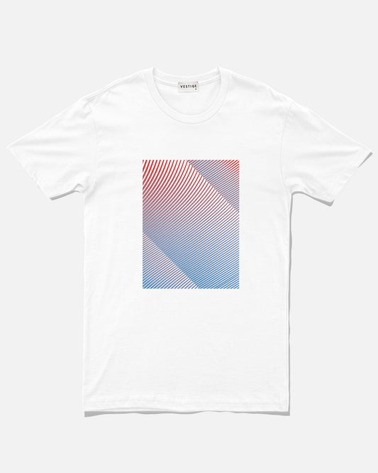 Colored Lines Tee, White