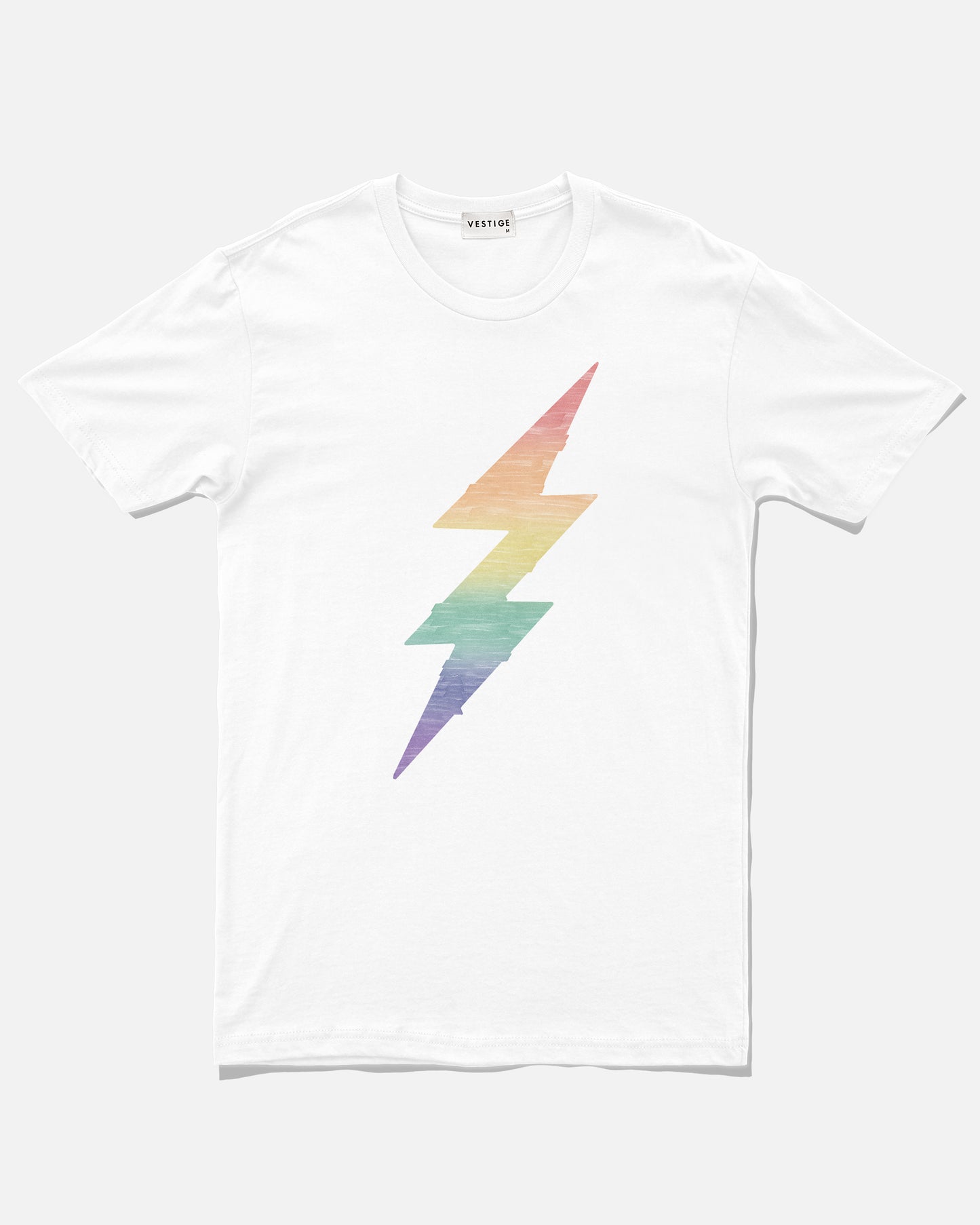 Rainbow Bolt T-Shirt, White