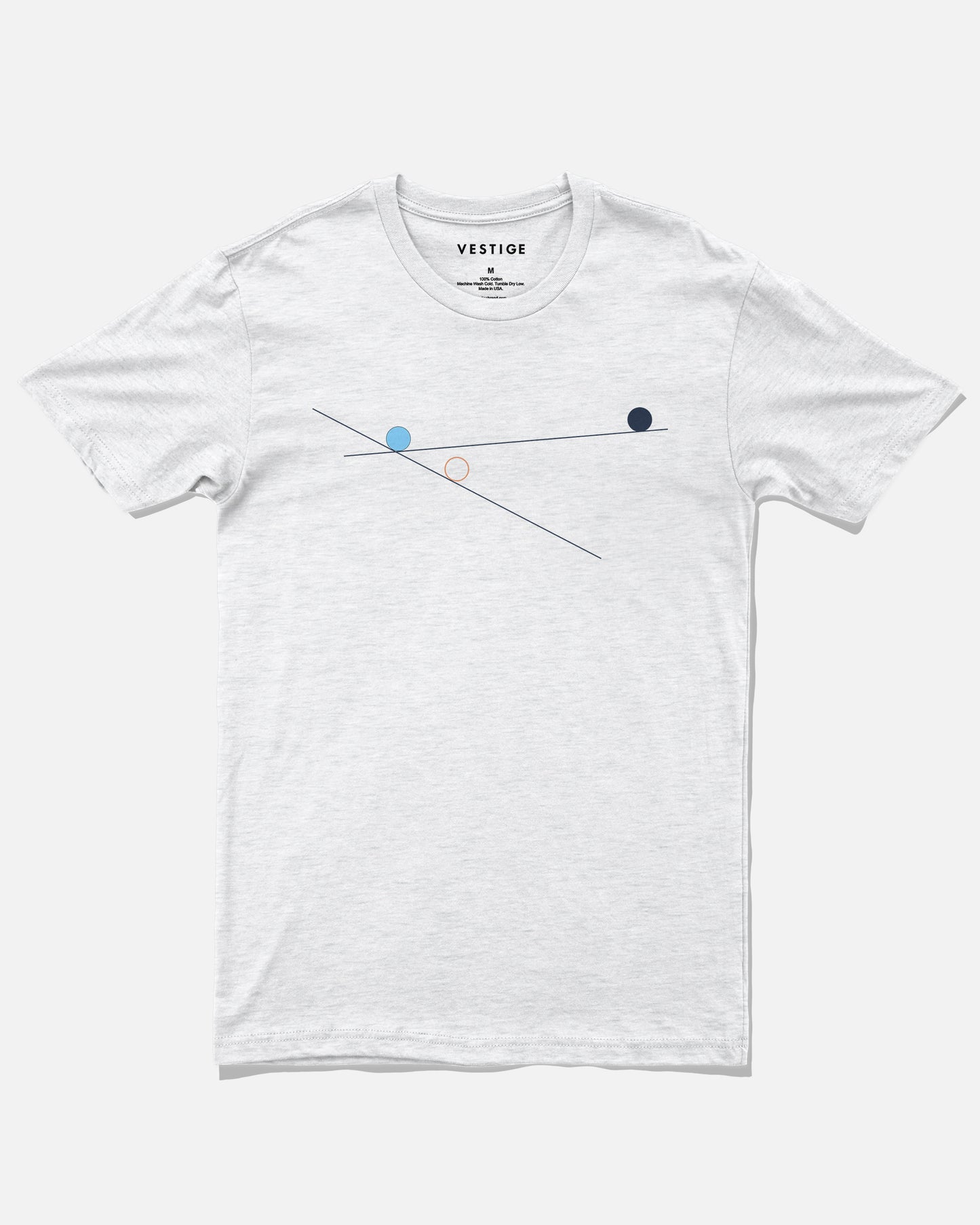 Circles Lines Tee, White Tri-Blend