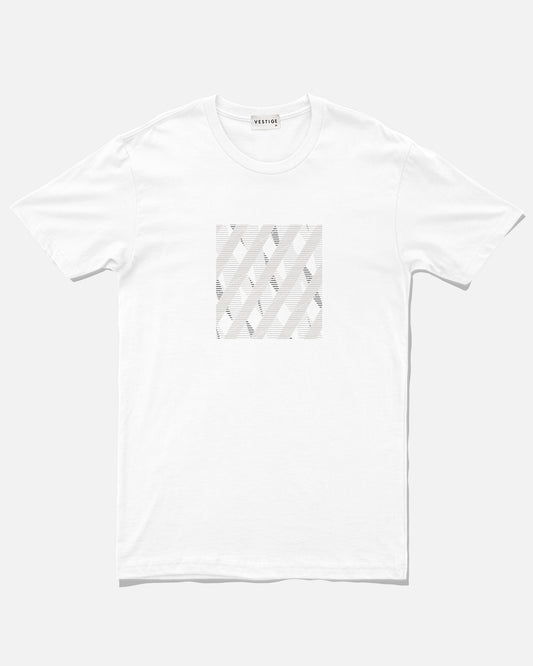 Abstract Diamond Square Tee, White