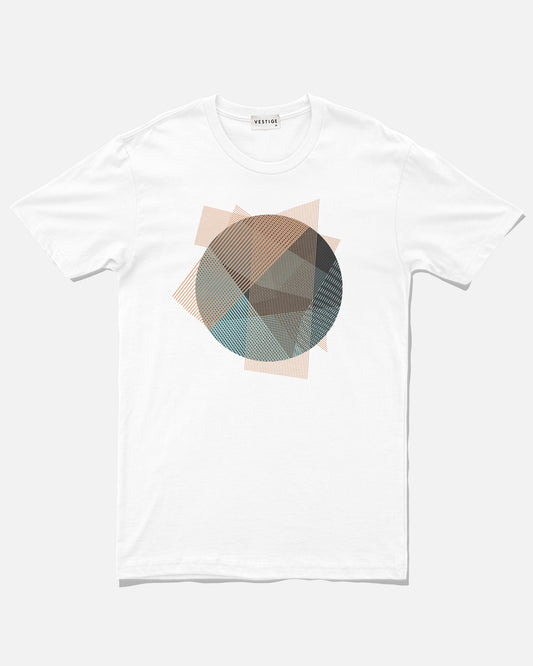 Line Matrix Circle Tee, White