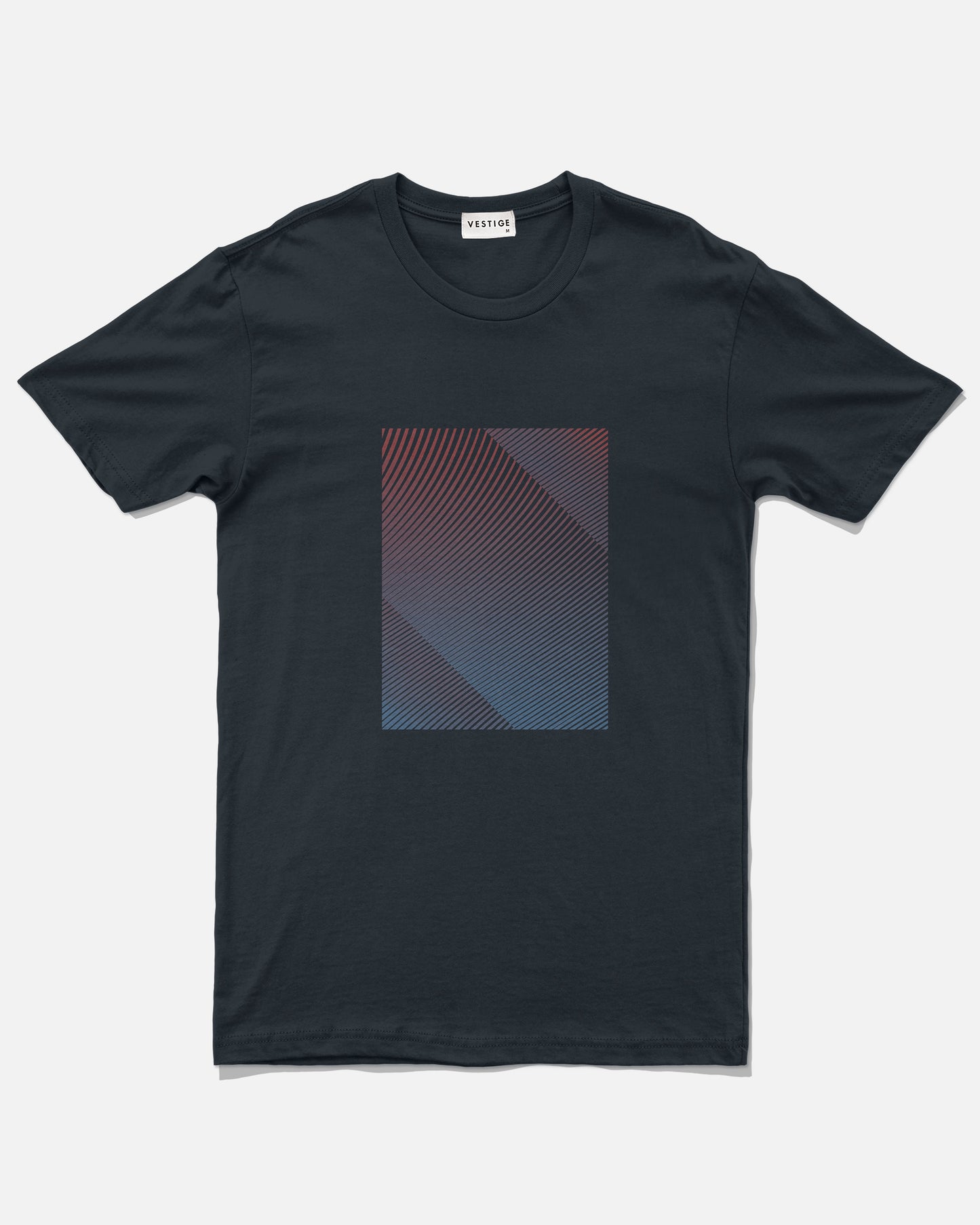Colored Lines Tee, Navy