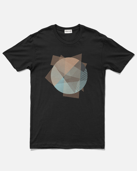 Line Matrix Circle Tee, Black