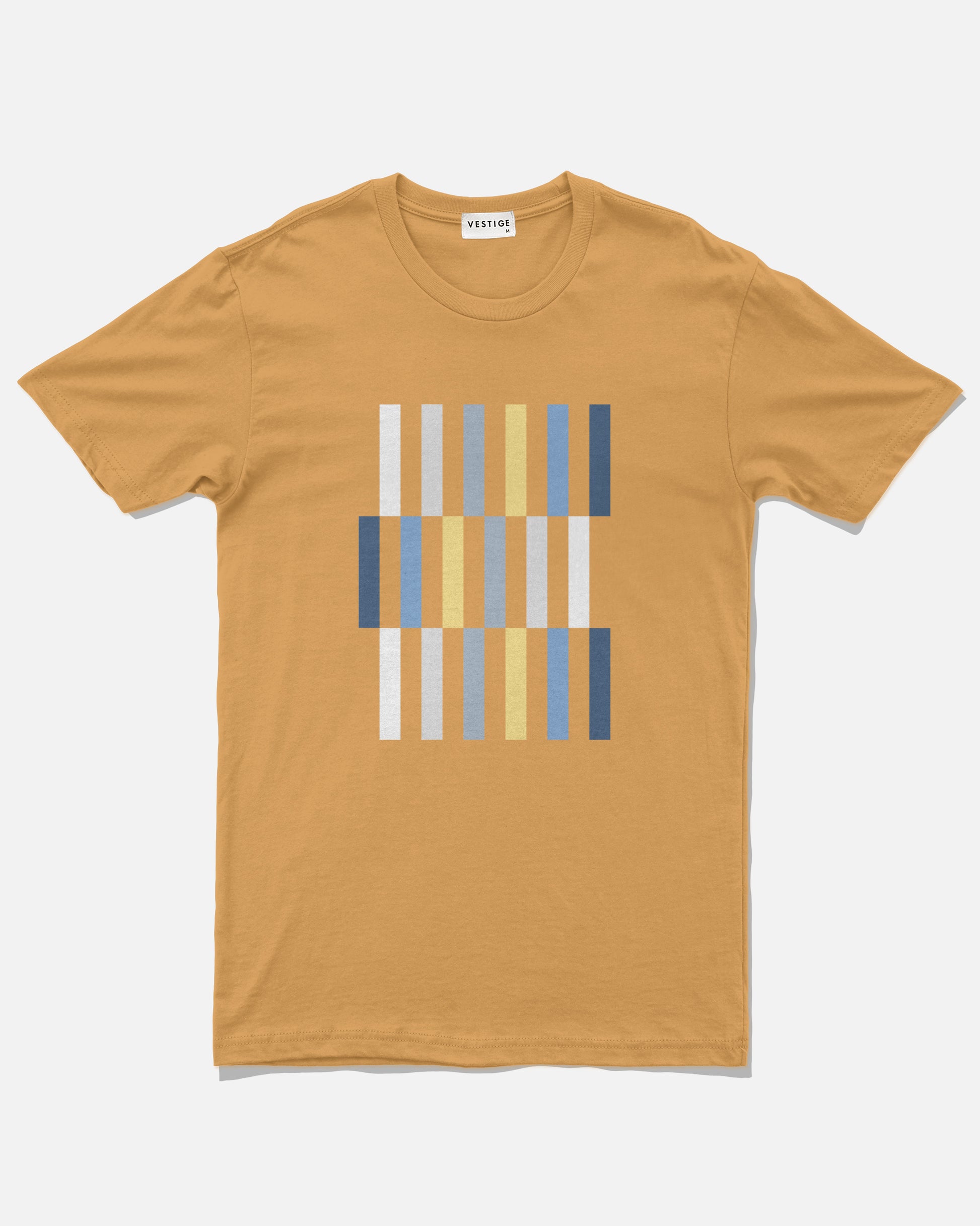 Vertical Bars Tee, Golden Mango-VESTIGE