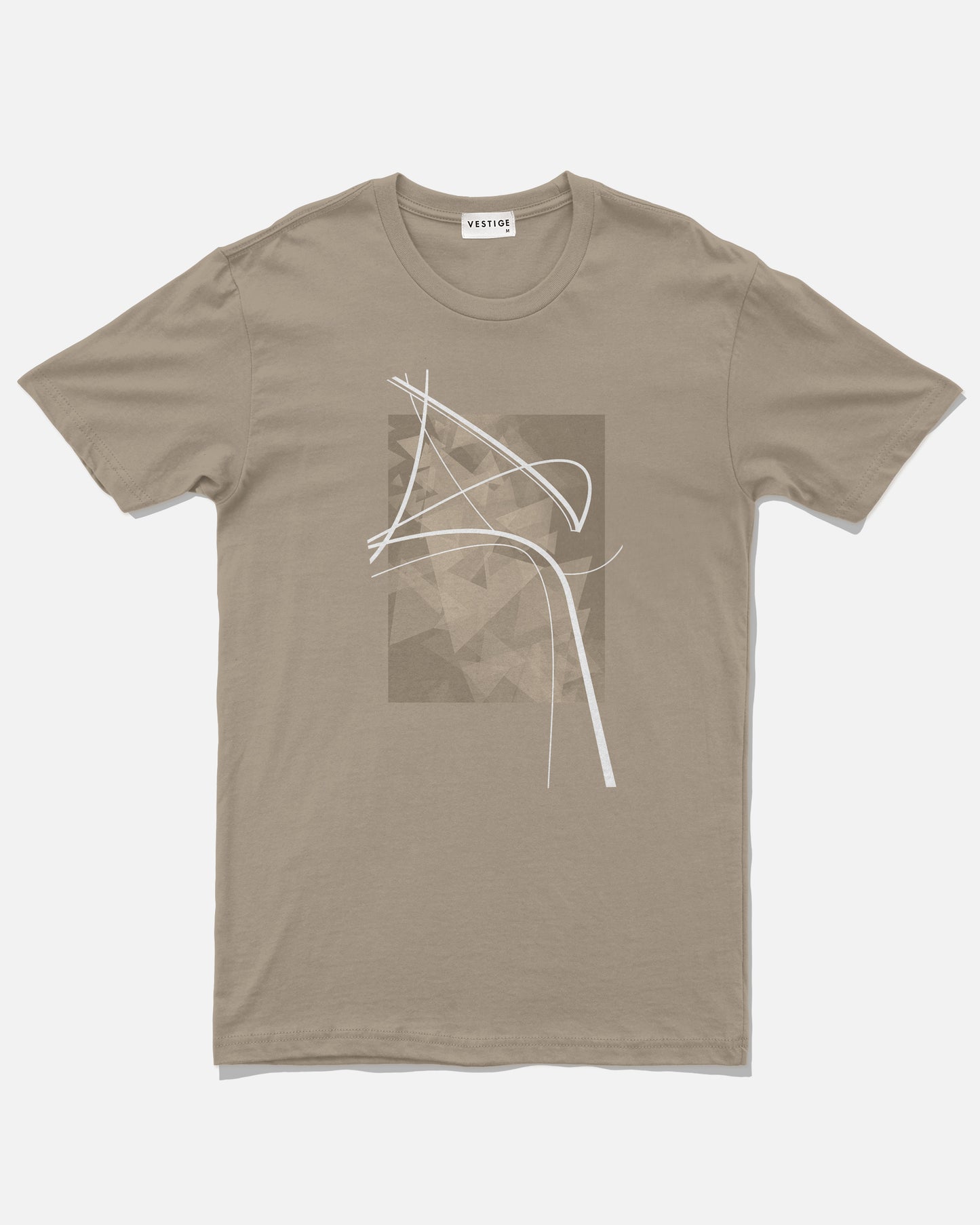 Curved Lines Redux Tee, Sand