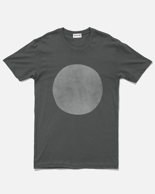 Suede Circle Tee, Charcoal
