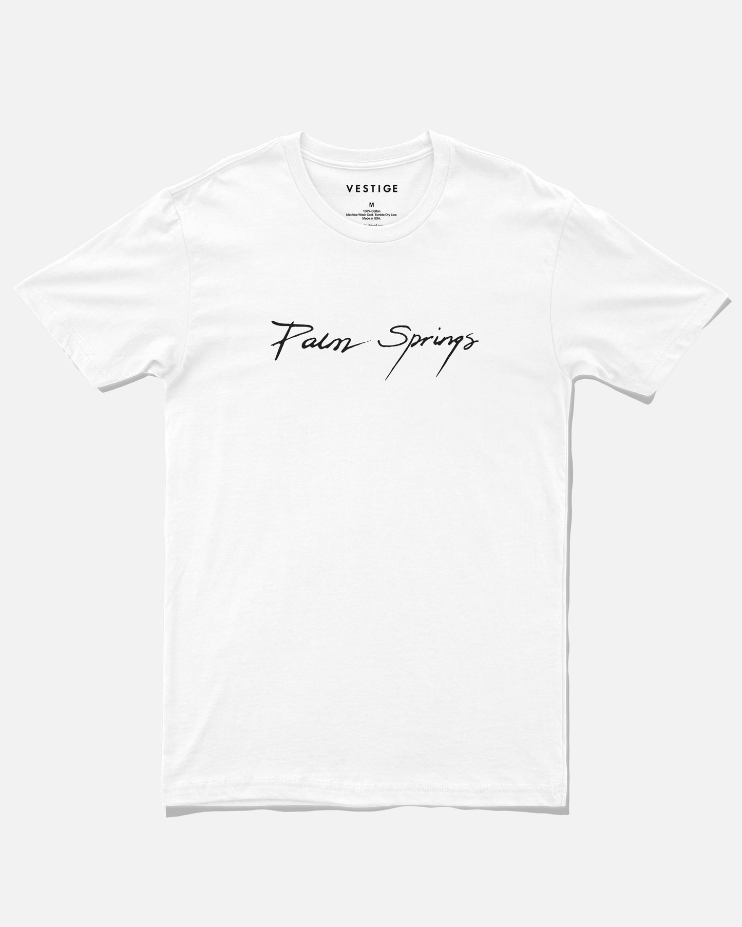 Palm Springs Script Tee, White